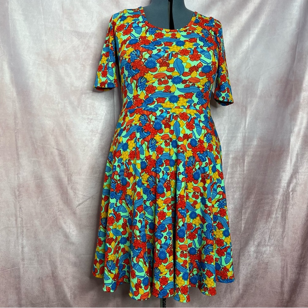 LuLaRoe Nicole Dress in “HOUSE OF HONG” Print NWT Size XL